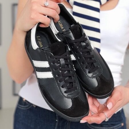Czarne Sneakersy Damskie Laura Piacci Skórzane