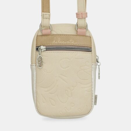 Tył crossbody Anekke – Widok tyłu torebki w jasnych, pastelowych odcieniach z subtelnymi tłoczonymi detalami.