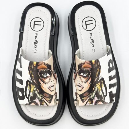Modne klapki Filippo w stylu streetwear, z grafiką fashion.