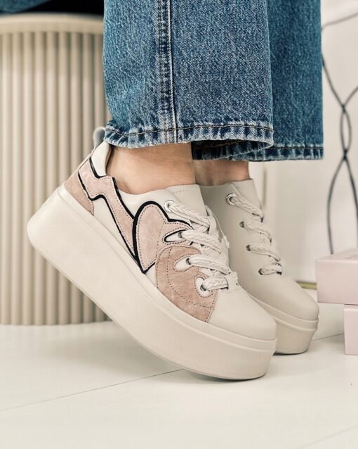 Beżowe Buty Fillippo Wygodne Skórzane DP6684