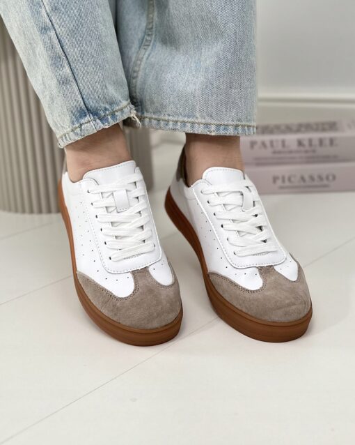 Białe Buty Wiosenne Filippo Skórzane DP6128