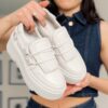 Białe Sneakersy na Platformie Laura Skórzane1833